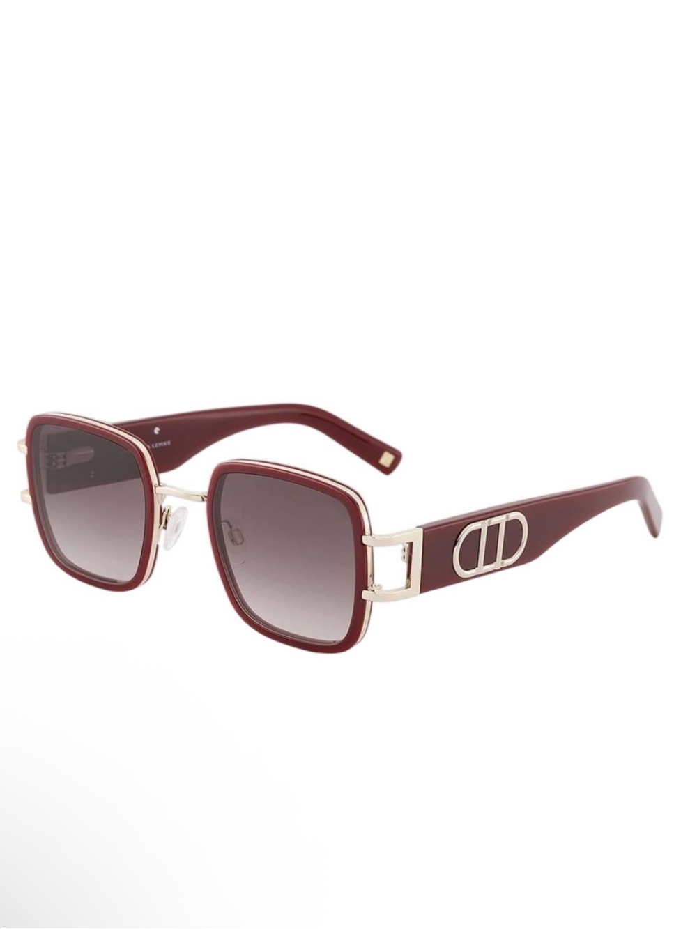 NEW Carolina Lemke Merlot Burgundy & Gold Gradient Sunglasses